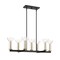 Designers Fountain Nova 60 Watt 7 Light Matte Black Linear Pendant with Clear Seedy Glass Shade D283C-IS-MB - alternate 1